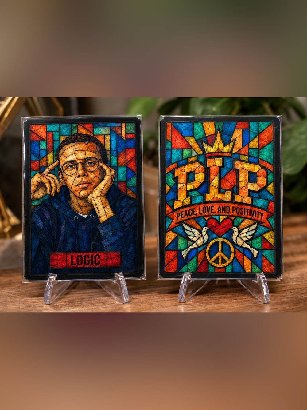 Logic Trading Card | Stained Glass Art Card Hip Hop Rapper Collectible | Unique